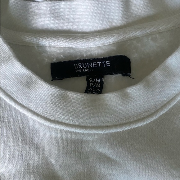 Brunette the Label “Lover” sweatshirt. White with pink, oversized s/m - Picture 3 of 3